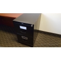Global Black 2 Drawer Vertical File Cabinet, Locking